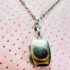 0815-Dây chuyền nữ-Silver color & black gemstone necklace4