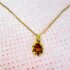 0796-Dây chuyền-Gold color and yellow glass necklace1