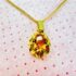 0796-Dây chuyền-Gold color and yellow glass necklace2