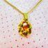 0796-Dây chuyền-Gold color and yellow glass necklace2