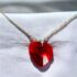 0876-Dây chuyền nữ-Swarovski red crystal heart necklace0