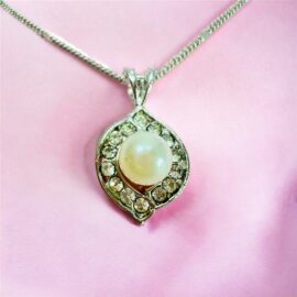 0789-Dây chuyền nữ-Pearl and crystal pendant necklace