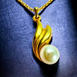 0811-Dây chuyền nữ-Réves de compagnie gold color & faux pearrl necklace