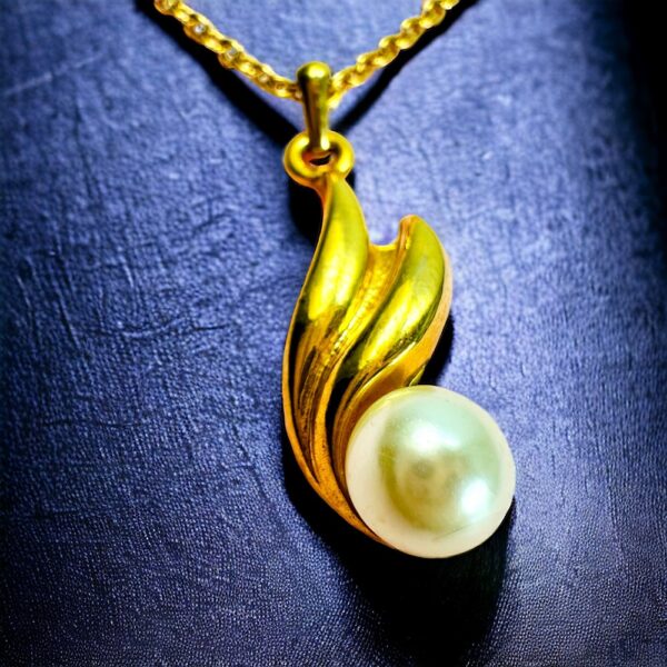 0811-Dây chuyền nữ-Réves de compagnie gold color & faux pearrl necklace0