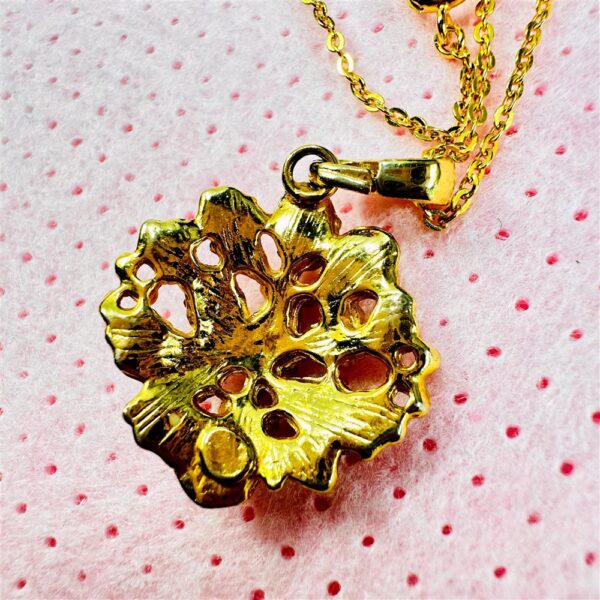 0820-Dây chuyền nữ-Gold color & flower pendant necklace7