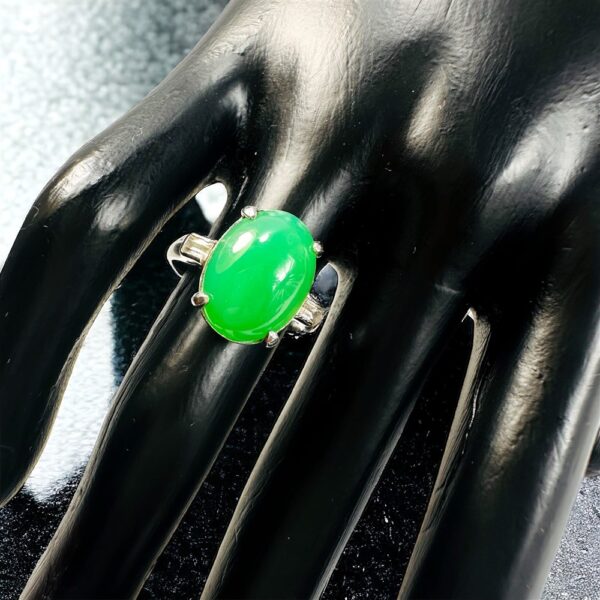 0995-Nhẫn nữ-Silver & Green Chalcedony gemstone ring1