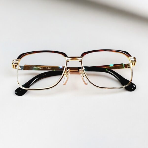 0670-Gọng kính nam-Khá mới-PRINCE gold plated browline eyeglasses frame0