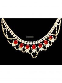 0784-Dây chuyền nữ-Bridal red tone necklace