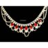 0784-Dây chuyền nữ-Bridal red gem stone gold plated necklace-Như mới0