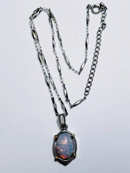 0785-Dây chuyền nữ-Faux opal necklace1
