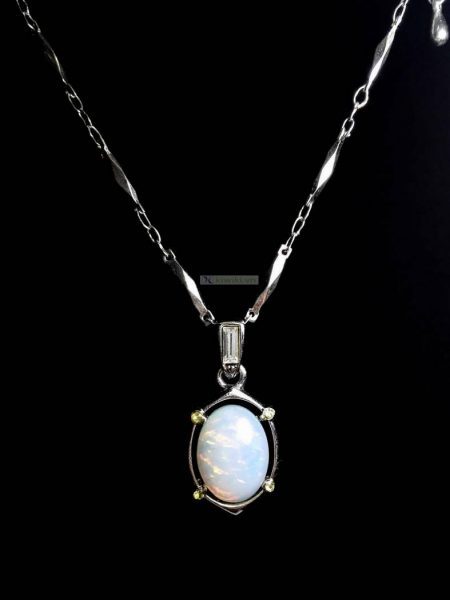 0785-Dây chuyền nữ-Faux opal necklace0
