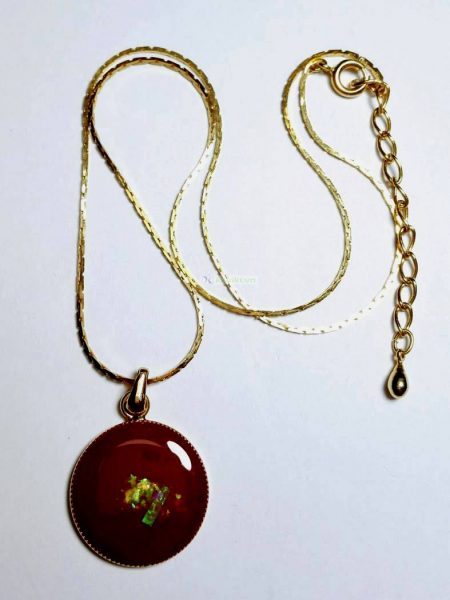 0788-Dây chuyền nữ-Red pendant necklace1