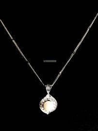0789-Dây chuyền nữ-Pearl and crystal pendant necklace