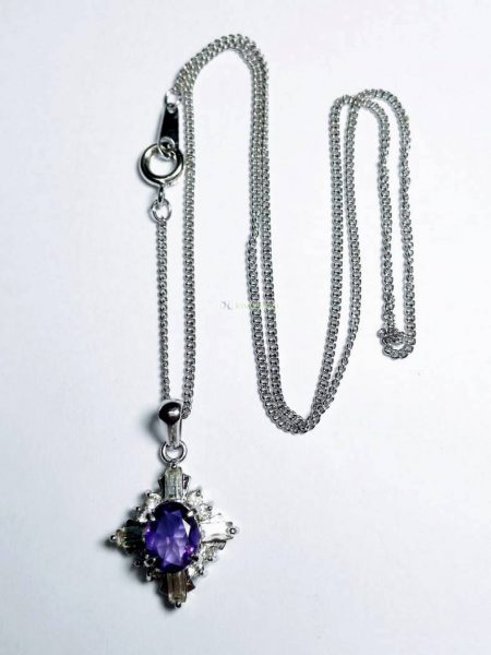 0793-Dây chuyền nữ-Amethyst crystal necklace1