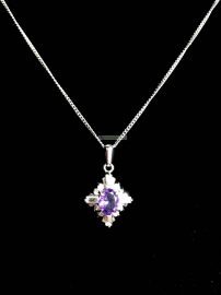 0793-Dây chuyền nữ-Amethyst crystal necklace