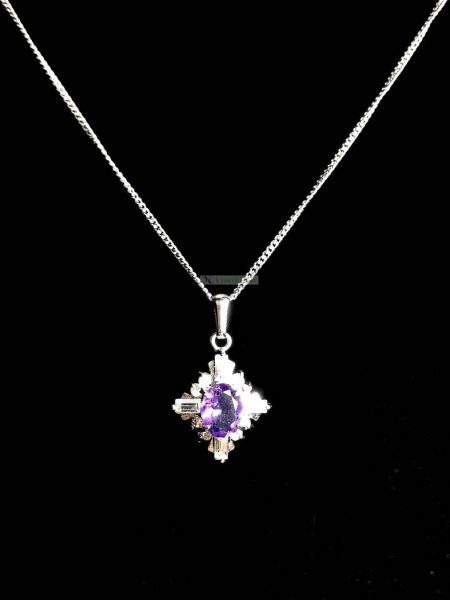 0793-Dây chuyền nữ-Amethyst crystal necklace0