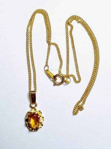 0796-Dây chuyền-Citrine rock necklace1
