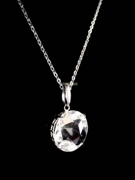 0798-Dây chuyền-Clear quartz necklace1