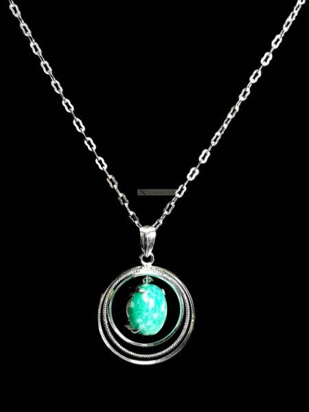 0801-Dây chuyền nữ-Amazonite stone necklace0