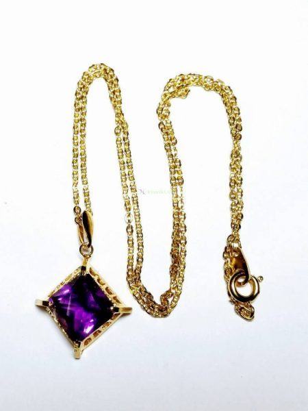 0802-Dây chuyền nữ-Amethyst gem stone necklace1