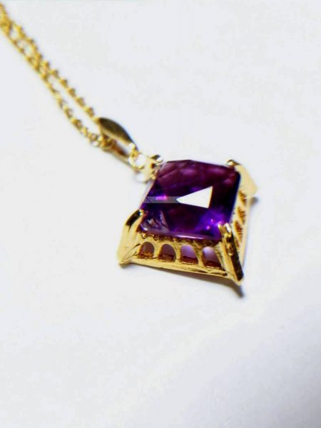 0802-Dây chuyền nữ-Amethyst gem stone necklace3