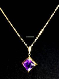 0802-Dây chuyền nữ-Amethyst gem stone necklace