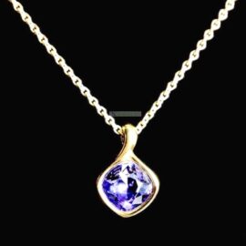 0807-Dây chuyền nữ-Amethyst pendant necklace-Khá mới