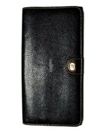 1690-Ví dài nữ-DUNHILL black leather wallet