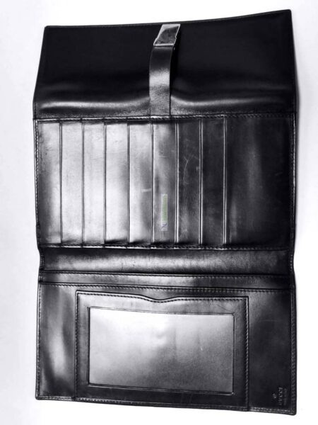 1691-Ví dài nam/nữ-GUCCI black leather wallet3