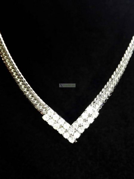 0817-Dây chuyền nữ-Stainless crystal necklace0