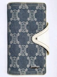 1692-Ví dài nữ-CELINE Blue Macadam long wallet