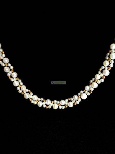 0840-Dây chuyền nữ + Lắc tay-Pearl necklace and bracelet0