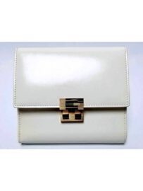 1709-Ví vuông nữ-GUCCI white leather wallet