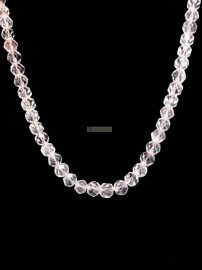 0852-Dây chuyền nữ-Pink rock crystal necklace