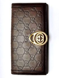 1651-Ví dài nữ-GUCCI brown guccissima wallet