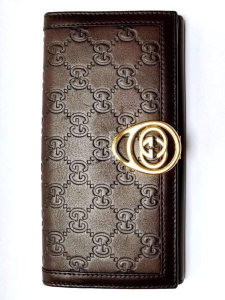 1651-Ví dài nữ-GUCCI brown guccissima wallet0