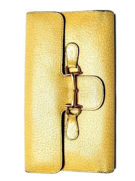 1711-Ví dài nữ-GUCCI yellow leather vintage wallet0