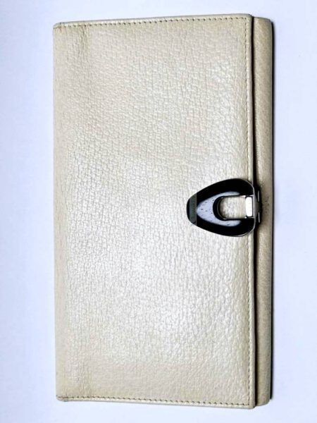 1712-Ví dài nữ-GUCCI white leather vintage wallet0