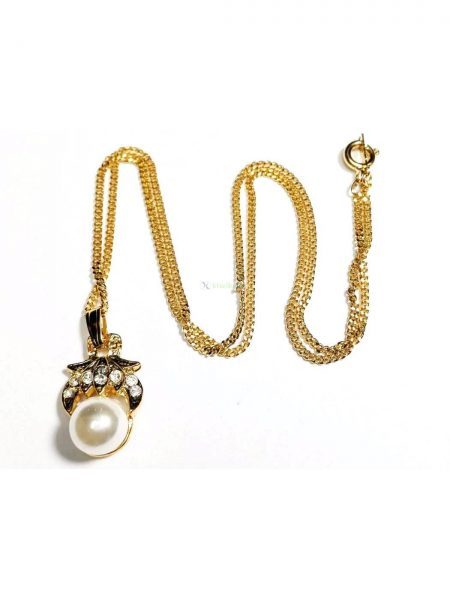 0867-Dây chuyền nữ-Faux pearl 18K gold plated necklace1