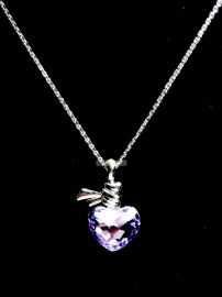 0868-Dây chuyền nữ-Swarovski heart pendant necklace
