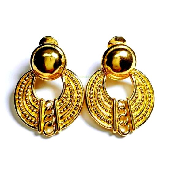 0881-Bông tai nữ-Monet gold plated clip earrings-Khá mới0