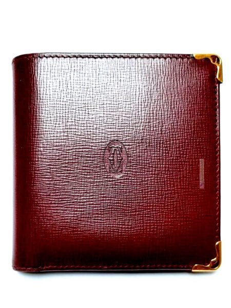 1722-Ví vuông nam/nữ-CARTIER leather bi-fold wallet0