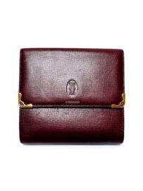 1723-Ví nam/nữ-CARTIER bordeaux must line tri-fold leather wallet