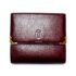 1723-Ví nam/nữ-CARTIER bordeaux must line tri-fold leather wallet0