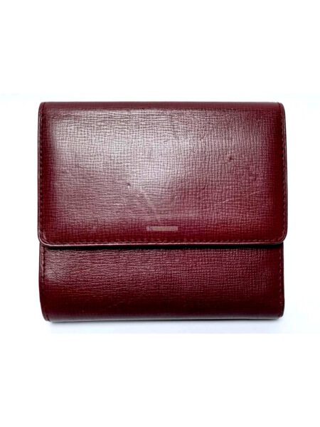 1723-Ví nam/nữ-CARTIER bordeaux must line tri-fold leather wallet1