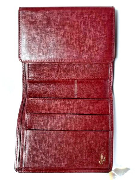 1723-Ví nam/nữ-CARTIER bordeaux must line tri-fold leather wallet3