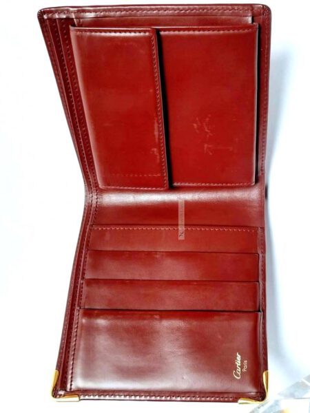 1724-Ví nam-CARTIER Bordeaux Must Line 2 Fold Leather Gold Hardware4