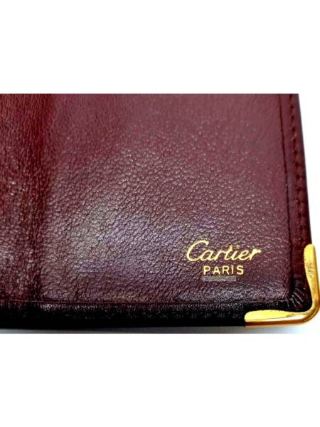 1725-Ví nữ/nam-CARTIER burgundy leather compact wallet7