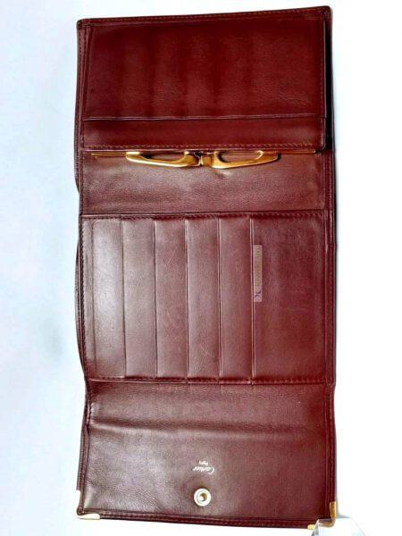 1726-Ví nữ/nam-CARTIER burgundy leather compact wallet4