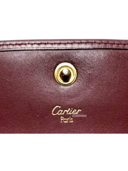 1726-Ví nữ/nam-CARTIER burgundy leather compact wallet6